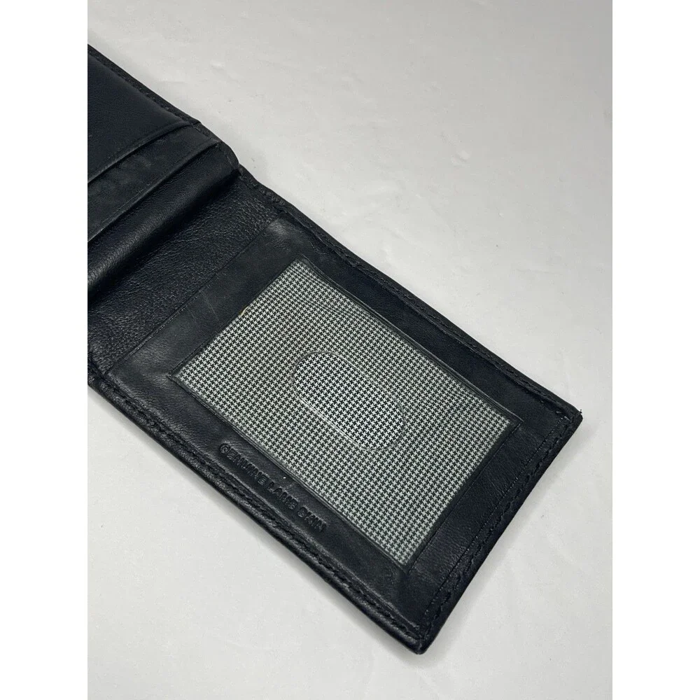 Tasso Elba Men's Black Lambs Leather Bifold Wallet